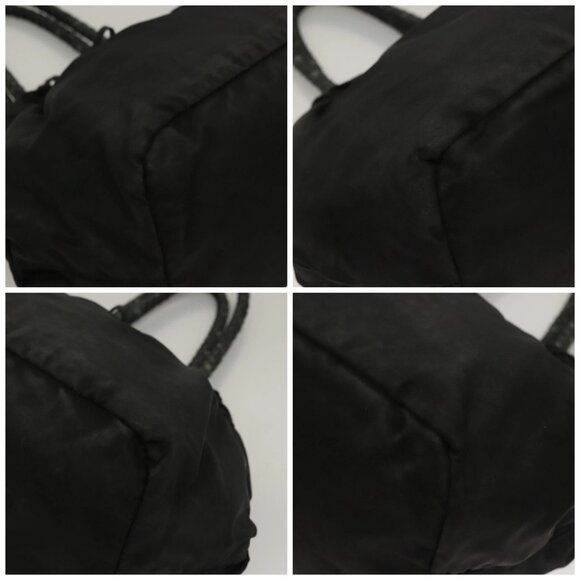 PRADA Hand Bag Nylon 2way Black Gold Auth BA3666 - Picture 14 of 16